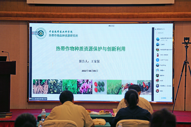 14 王家保线上做题为热带作物种质资源保护与创新利用的报告 (3).JPG
